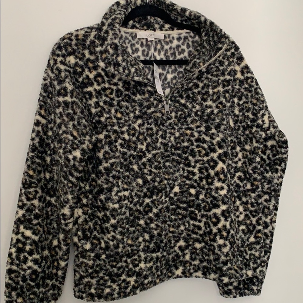 Comfy cozy Cheetah Pullover half zip
